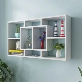 Estantería suspendida con 8 compartimentos blanco de vidaXL, Estantes y estanterías - Ref: Foro24-242548, Precio: 56,19 €, De...