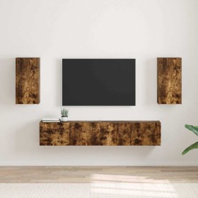 Mueble de TV Montado en la Pared 2 pcs Roble ahumado en Muebles TV | Comprar online en Foru.es