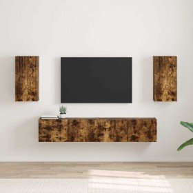 Mueble de TV Montado en la Pared 2 pcs Roble ahumado en Muebles TV | Comprar online en Foru.es