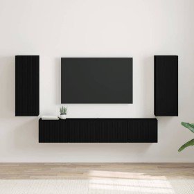Mueble de TV Montado en la Pared 2 pcs Negro 30 x 31 x 80 cm en Muebles TV | Comprar online en Foru.es