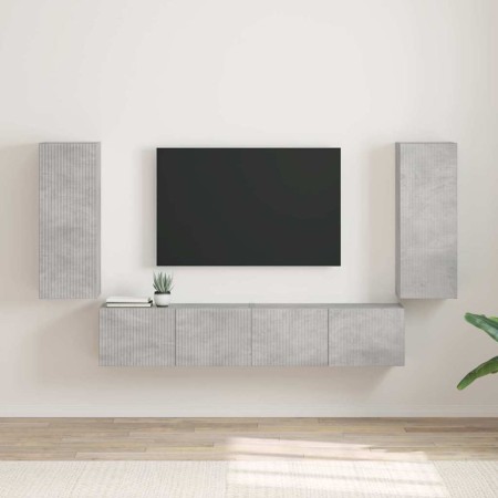 Mueble de TV Montado en la Pared 2 pcs Concreto 30 x 31 x 80 cm en Muebles TV | Comprar online en Foru.es