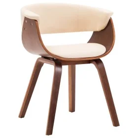 Silla de comedor de madera curvada y cuero sintético crema de vidaXL, Sillas de comedor - Ref: Foro24-283128, Precio: 199,13 ...