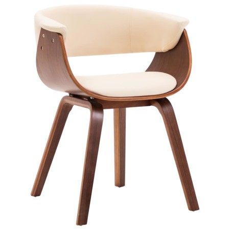 Silla de comedor de madera curvada y cuero sintético crema de vidaXL, Sillas de comedor - Ref: Foro24-283128, Precio: 257,92 ...