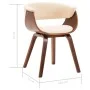 Curved wood dining chair with cream synthetic leather. by vidaXL, dining chairs - Ref: Foro24-283128, Price: 199,13 €, Discou...