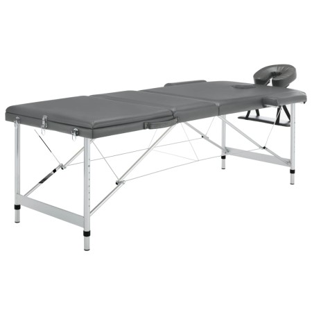 Camilla masaje 3 zonas estructura aluminio antracita 186x68 cm de vidaXL, Mesas de masaje - Ref: Foro24-110175, Precio: 186,6...