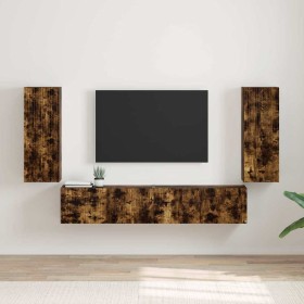 Mueble de TV Montado en la Pared 2 pcs Roble ahumado en Muebles TV | Comprar online en Foru.es