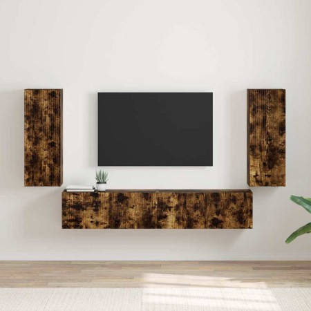 Mueble de TV Montado en la Pared 2 pcs Roble ahumado en Muebles TV | Comprar online en Foru.es