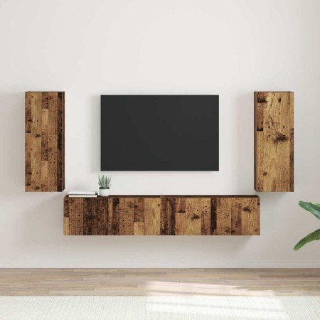 Mueble de TV Montado en la Pared 2 pcs Madera Vieja en Muebles TV | Comprar online en Foru.es