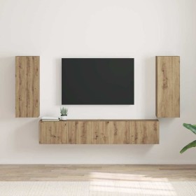 Mueble de TV Montado en la Pared 2 pcs Roble Artesanal en Muebles TV | Comprar online en Foru.es