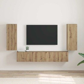 Mueble de TV Montado en la Pared 2 pcs Roble Artesanal en Muebles TV | Comprar online en Foru.es