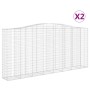 Cestas de gaviones 2 uds forma de arco hierro 400x50x180/200 cm de vidaXL, Maceteros y jardineras - Ref: Foro24-3146008, Prec...