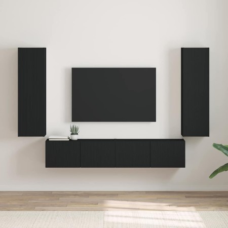 Mueble de TV Montado en la Pared 2 pcs Negro 30 x 31 x 100 cm en Muebles TV | Comprar online en Foru.es