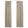 Cortinas opacas con ganchos 2 unidades beige 140x175 cm de vidaXL, Cortinas y visillos - Ref: Foro24-134446, Precio: 35,74 €,...