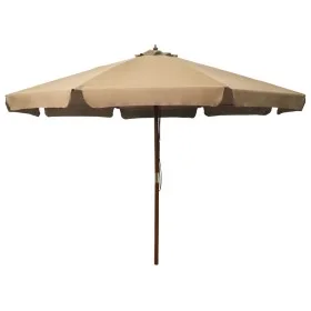 Sombrilla de jardín con palo de madera gris topo 330 cm de vidaXL, Sombrillas - Ref: Foro24-47215, Precio: 106,33 €, Descuent...