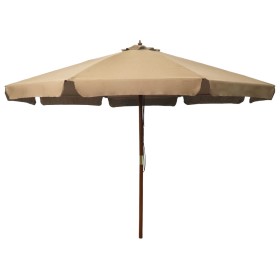 Sombrilla de jardín con palo de madera gris topo 330 cm de vidaXL, Sombrillas - Ref: Foro24-47215, Precio: 126,41 €, Descuent...