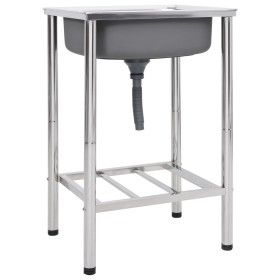 Fregadero de camping de un seno acero inoxidable de vidaXL, Fregaderos - Ref: Foro24-151210, Precio: 176,03 €, Descuento: %