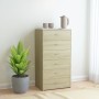 Aparador 6 cajones contrachapada color roble Sonoma 50x34x96 cm de vidaXL, Aparadores - Ref: Foro24-800669, Precio: 94,07 €, ...