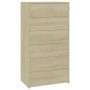 Aparador 6 cajones contrachapada color roble Sonoma 50x34x96 cm de vidaXL, Aparadores - Ref: Foro24-800669, Precio: 94,07 €, ...