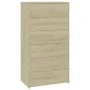 Sonoma oak plywood sideboard with 6 drawers 50x34x96 cm by vidaXL, Sideboards - Ref: Foro24-800669, Price: 91,16 €, Discount: %