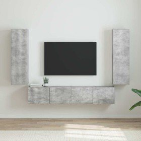 Mueble de TV Montado en la Pared 2 pcs Concreto en Muebles TV | Comprar online en Foru.es