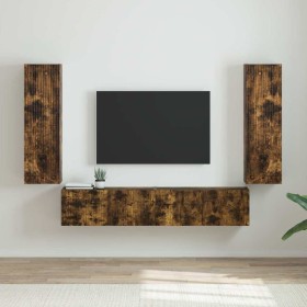 Mueble de TV Montado en la Pared 2 pcs Roble ahumado en Muebles TV | Comprar online en Foru.es