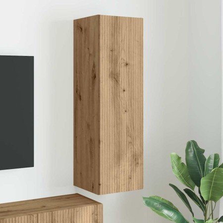 Mueble de TV Montado en la Pared Roble Artesanal en Muebles TV | Comprar online en Foru.es
