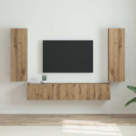 Mueble de TV Montado en la Pared 2 pcs Roble Artesanal en Muebles TV | Comprar online en Foru.es