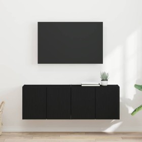 Mueble de TV Montado en la Pared 2 pcs Negro 59,5 x 31 x 40 cm en Muebles TV | Comprar online en Foru.es