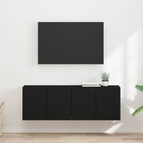 Mueble de TV Montado en la Pared 2 pcs Negro 59,5 x 31 x 40 cm en Muebles TV | Comprar online en Foru.es