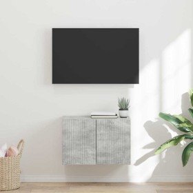 Mueble de TV Montado en la Pared Gris Concreto en Muebles TV | Comprar online en Foru.es