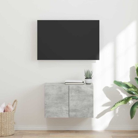 Mueble de TV Montado en la Pared Gris Concreto en Muebles TV | Comprar online en Foru.es