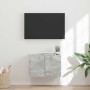 Mueble de TV Montado en la Pared Gris Concreto en Muebles TV | Comprar online en Foru.es