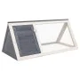 Conejera jaula de animales de madera gris de vidaXL, Jaulas y habitáculos para animales pequeños - Ref: Foro24-170852, Precio...