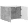Mueble de TV Montado en la Pared Gris Concreto en Muebles TV | Comprar online en Foru.es