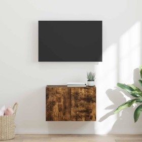 Mueble de TV Montado en la Pared Roble ahumado en Muebles TV | Comprar online en Foru.es