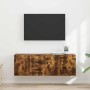 Mueble de TV Montado en la Pared 2 pcs Roble ahumado en Muebles TV | Comprar online en Foru.es
