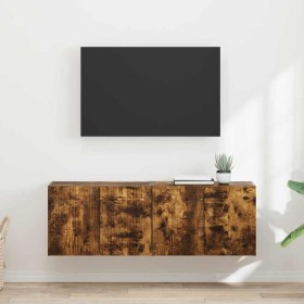 Mueble de TV Montado en la Pared 2 pcs Roble ahumado en Muebles TV | Comprar online en Foru.es
