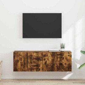 Mueble de TV Montado en la Pared 2 pcs Roble ahumado en Muebles TV | Comprar online en Foru.es