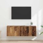 Mueble de TV Montado en la Pared 2 pcs Madera envejecida en Muebles TV | Comprar online en Foru.es