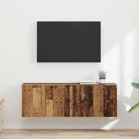 Mueble de TV Montado en la Pared 2 pcs Madera envejecida en Muebles TV | Comprar online en Foru.es