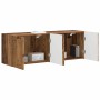 Mueble de TV Montado en la Pared 2 pcs Madera envejecida en Muebles TV | Comprar online en Foru.es