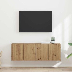 Mueble de TV Montado en la Pared 2 pcs Roble artesanal en Muebles TV | Comprar online en Foru.es