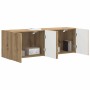 Mueble de TV Montado en la Pared 2 pcs Roble artesanal en Muebles TV | Comprar online en Foru.es
