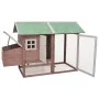Gallinero madera maciza de pino y abeto moca 170x81x110 cm de vidaXL, Jaulas y habitáculos para animales pequeños - Ref: Foro...