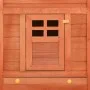 Conejera de exterior con corredor madera maciza abeto marrón de vidaXL, Jaulas y habitáculos para animales pequeños - Ref: Fo...