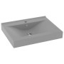 Lavabo de lujo con grifo cerámica 60x46 cm gris claro de vidaXL, Lavabos - Ref: Foro24-147026, Precio: 108,62 €, Descuento: %