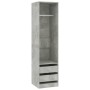 Armario con cajones de contrachapada gris hormigón 50x50x200 cm de vidaXL, Armarios roperos - Ref: Foro24-800616, Precio: 133...