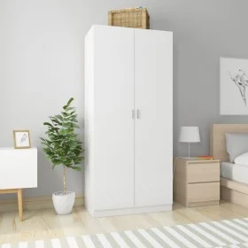 Armario de madera contrachapada blanco brillo 90x52x200 cm de vidaXL, Armarios roperos - Ref: Foro24-800636, Precio: 239,97 €...
