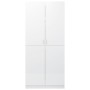 Armario de madera contrachapada blanco brillo 90x52x200 cm de vidaXL, Armarios roperos - Ref: Foro24-800636, Precio: 244,13 €...