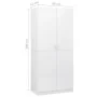 Armario de madera contrachapada blanco brillo 90x52x200 cm de vidaXL, Armarios roperos - Ref: Foro24-800636, Precio: 239,97 €...